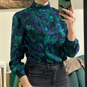 Vintage Nicola mock neck blouse